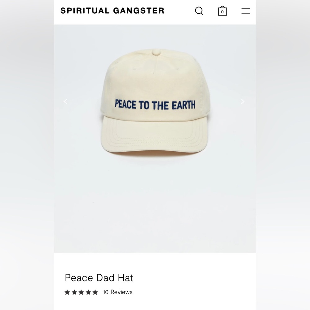 Spiritual Gangster Cream Peace Dad Hat